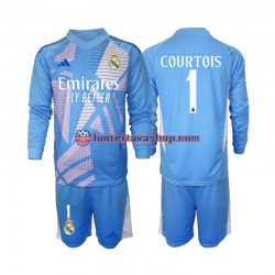Lapset Real Madrid Maalivahdin Thibaut Courtois 1 2024-2025 Pitkähihainen Fanipaita ,Koti