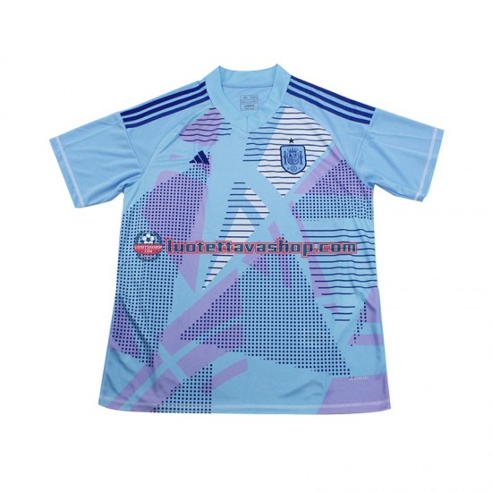 Miehet Espanja Maalivahdin Euro 2024 Sininen Lyhythihainen Fanipaita ,Vieras