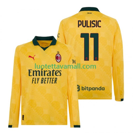 Miehet AC Milan Christian Pulisic 11 2025-2026 Pitkähihainen Fanipaita ,Kolmas
