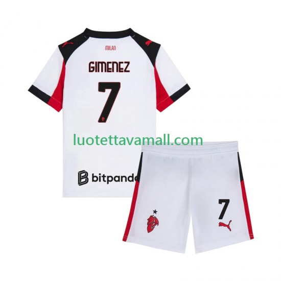 Lapset AC Milan Santiago Gimenez 7 2025-2026 Lyhythihainen Fanipaita ,Vieras