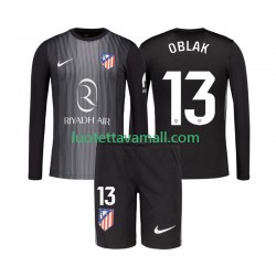 Lapset Atlético Madrid Maalivahdin Jan Oblak 13 2025-2026 Pitkähihainen Fanipaita ,Vieras