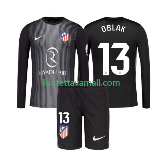 Lapset Atlético Madrid Maalivahdin Jan Oblak 13 2025-2026 Pitkähihainen Fanipaita ,Vieras