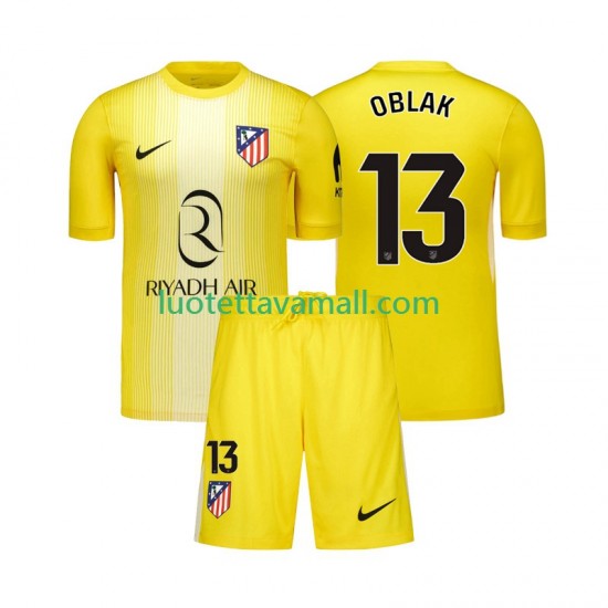 Lapset Atlético Madrid Maalivahdin Jan Oblak 13 2025-2026 Lyhythihainen Fanipaita ,Koti
