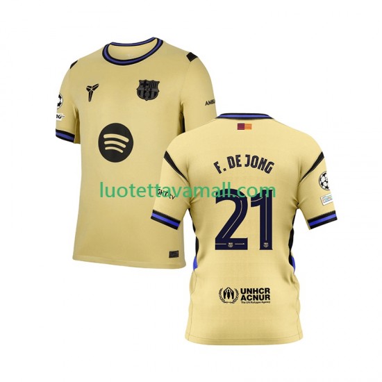 Miehet FC Barcelona Frenkie de Jong 21 Champions League 2025-2026 Lyhythihainen Fanipaita ,Vieras