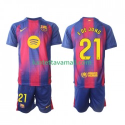 Lapset FC Barcelona Frenkie de Jong 21 2025-2026 Lyhythihainen Fanipaita ,Koti