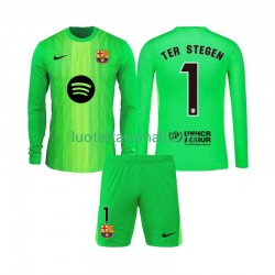 Lapset FC Barcelona Maalivahdin Ter Stegen 1 2025-2026 Pitkähihainen Fanipaita ,Koti