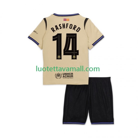 Lapset FC Barcelona Marcus Rashford 14 UCL 2025-2026 Lyhythihainen Fanipaita ,Vieras