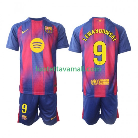 Lapset FC Barcelona Robert Lewandowski 9 2025-2026 Lyhythihainen Fanipaita ,Koti