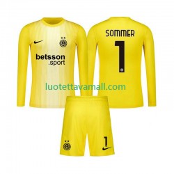 Lapset Inter Milan Maalivahdin Yann Sommer 1 2025-2026 Pitkähihainen Fanipaita ,Vieras