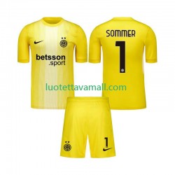 Lapset Inter Milan Maalivahdin Yann Sommer 1 2025-2026 Lyhythihainen Fanipaita ,Vieras