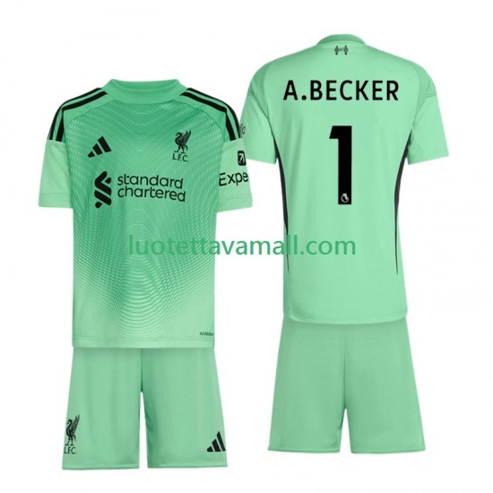 Lapset Liverpool Maalivahdin Alisson Becker 1 2025-2026 Lyhythihainen Fanipaita ,Koti