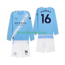 Lapset Manchester City Rodrigo Hernandez 16 2025-2026 Pitkähihainen Fanipaita ,Koti