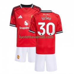 Lapset Manchester United Benjamin Sesko 30 2025-2026 Lyhythihainen Fanipaita ,Koti