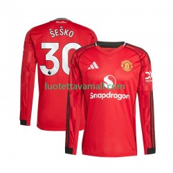 Miehet Manchester United Benjamin Sesko 30 2025-2026 Pitkähihainen Fanipaita ,Koti