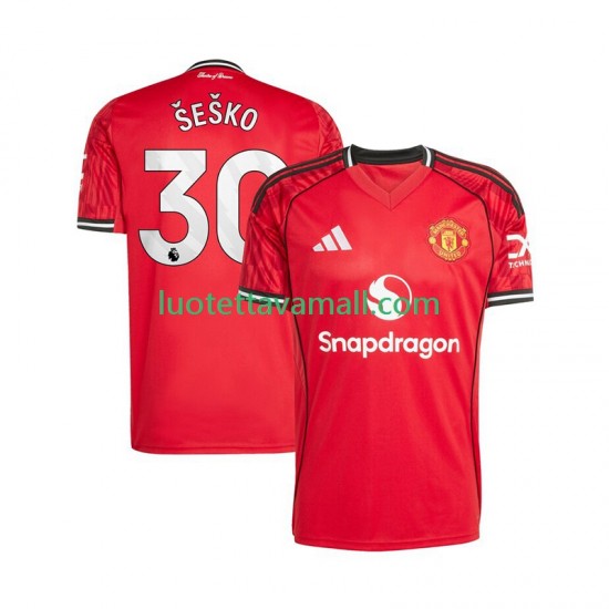 Miehet Manchester United Benjamin Sesko 30 2025-2026 Lyhythihainen Fanipaita ,Koti