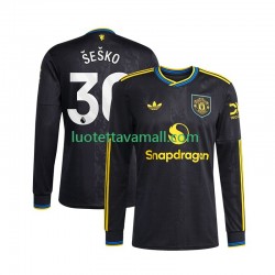Miehet Manchester United Benjamin Sesko 30 2025-2026 Pitkähihainen Fanipaita ,Kolmas