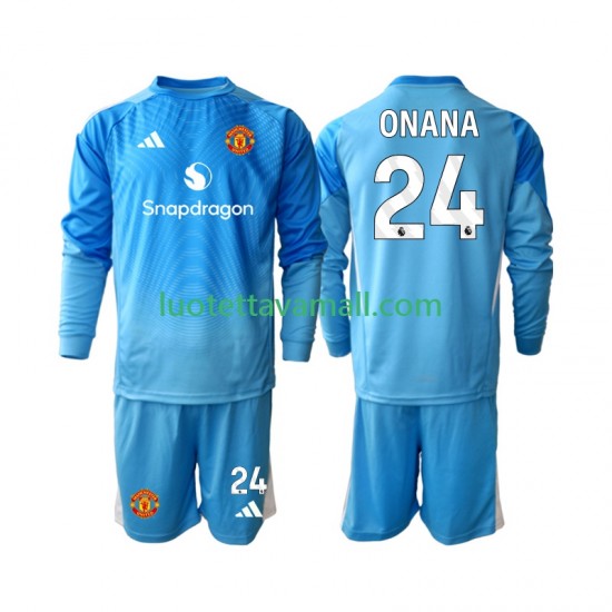 Lapset Manchester United Maalivahdin Andre Onana 24 2025-2026 Pitkähihainen Fanipaita ,Koti