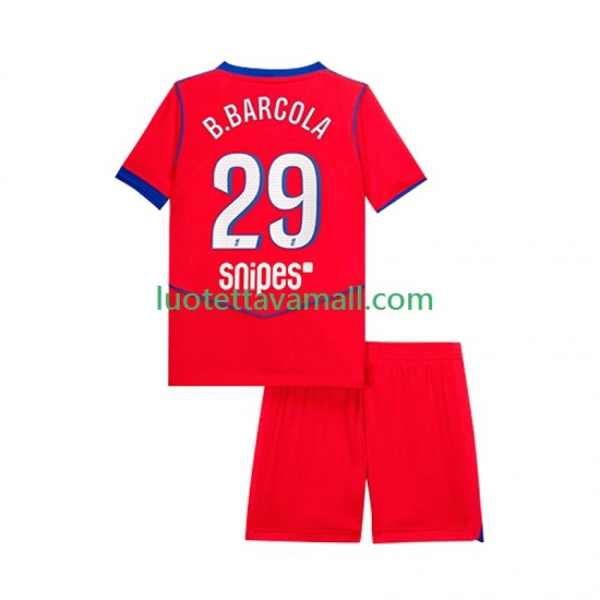 Lapset Paris Saint-Germain Bradley Barcola 29 2025-2026 Lyhythihainen Fanipaita ,Kolmas