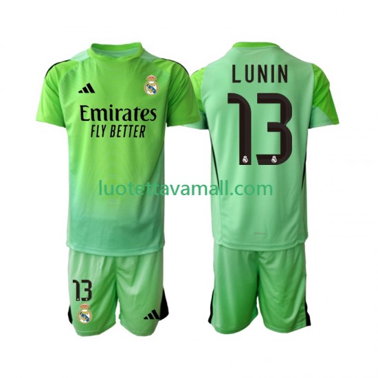 Lapset Real Madrid Maalivahdin Andriy Lunin 13 2025-2026 Lyhythihainen Fanipaita ,Vieras