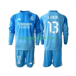 Lapset Real Madrid Maalivahdin Andriy Lunin 13 2025-2026 Pitkähihainen Fanipaita ,Koti