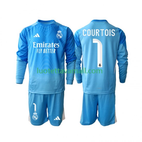 Lapset Real Madrid Thibaut Courtois 1 2025-2026 Pitkähihainen Fanipaita ,Koti