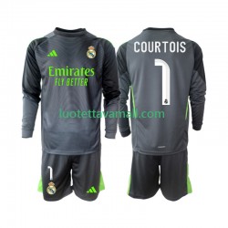 Lapset Real Madrid Thibaut Courtois 1 2025-2026 Pitkähihainen Fanipaita ,Kolmas