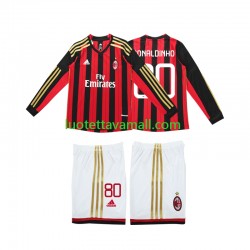 Lapset AC Milan RONALDINHO 80 Retro 2013 2014 Pitkähihainen Fanipaita ,Koti Lapset AC Milan RONALDINHO 80 Retro 2013 2014 Pitkähihainen Fanipaita ,Koti