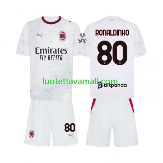Lapset AC Milan Ronaldinho 80 2026-2027 Lyhythihainen Fanipaita ,Vieras