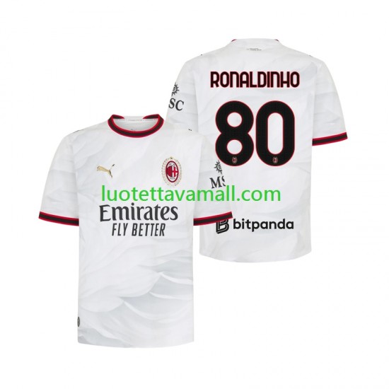 Miehet AC Milan Ronaldinho 80 2026-2027 Lyhythihainen Fanipaita ,Vieras