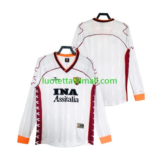 Miehet AS Roma Retro 1999 2000 Pitkähihainen Fanipaita ,Vieras