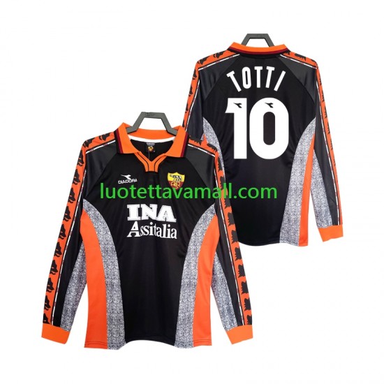 Miehet AS Roma Totti 10 Retro 1998 1999 Pitkähihainen Fanipaita ,Kolmas
