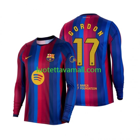 Miehet FC Barcelona Anthony Gordon 17 2026-2027 Pitkähihainen Fanipaita ,Koti