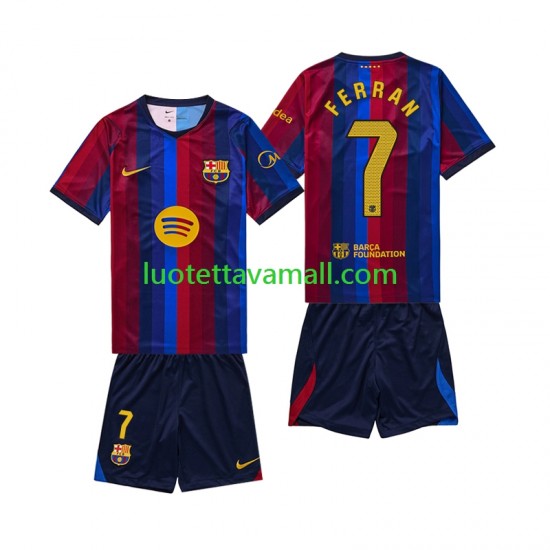 Lapset FC Barcelona Ferran Torres 7 2026-2027 Lyhythihainen Fanipaita ,Koti