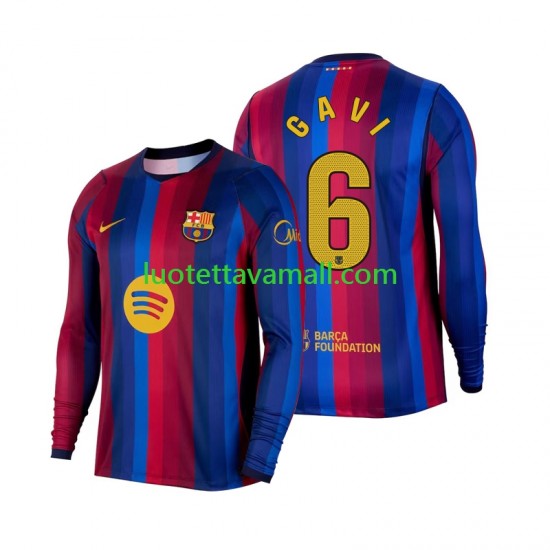 Miehet FC Barcelona Gavi 6 2026-2027 Pitkähihainen Fanipaita ,Koti