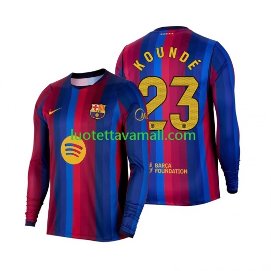 Miehet FC Barcelona Jules Kounde 23 2026-2027 Pitkähihainen Fanipaita ,Koti