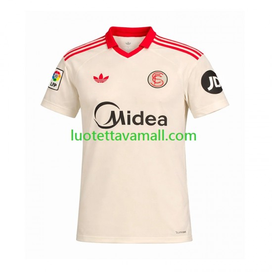 Miehet Sevilla FC Retro 2025-2026 Lyhythihainen Fanipaita ,Koti