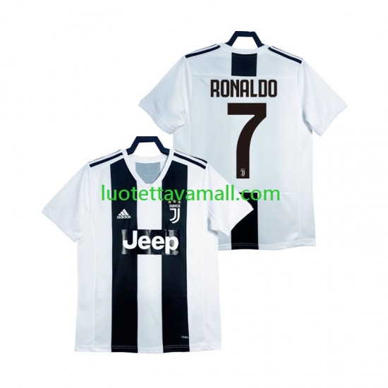 Miehet Juventus Cristiano Ronaldo Retro 2018 2019 Lyhythihainen Fanipaita ,Koti