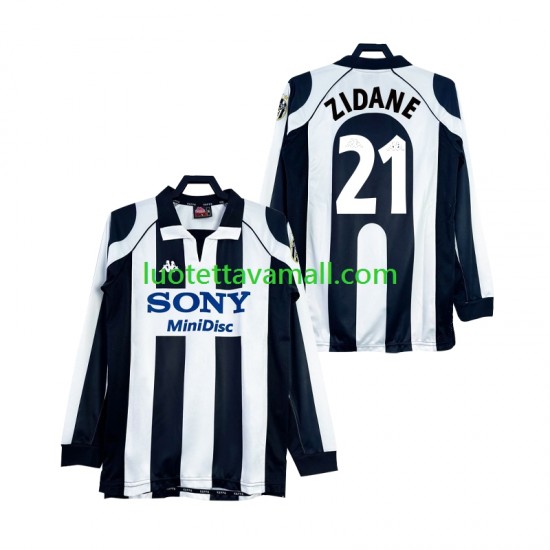 Miehet Juventus ZIDANE 21 Retro 1997 1998 Pitkähihainen Fanipaita ,Koti