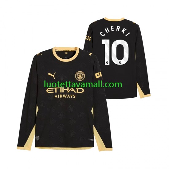 Miehet Manchester City Rayan Cherki 10 2026-2027 Pitkähihainen Fanipaita ,Vieras