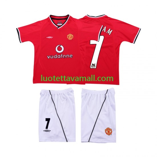 Lapset Manchester United BECKHAM 7 Retro 2000 2002 Lyhythihainen Fanipaita ,Koti