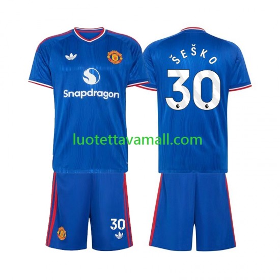 Lapset Manchester United Benjamin Sesko 30 2026-2027 Lyhythihainen Fanipaita ,Vieras