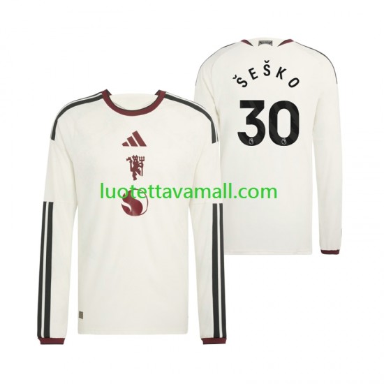 Miehet Manchester United Benjamin Sesko 30 2026-2027 Pitkähihainen Fanipaita ,Kolmas