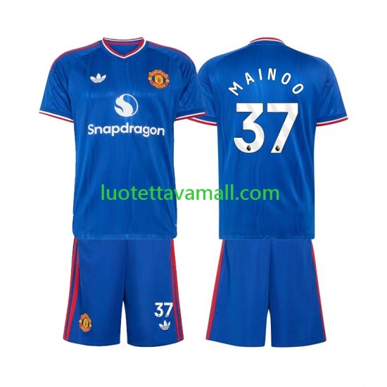 Lapset Manchester United Kobbie Mainoo 37 2026-2027 Lyhythihainen Fanipaita ,Vieras