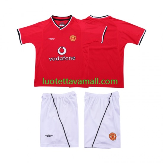 Lapset Manchester United Retro 2000 2002 Lyhythihainen Fanipaita ,Koti