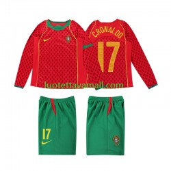 Lapset Portugali Cristiano Ronaldo 17 Retro 2004 Pitkähihainen Fanipaita ,Koti