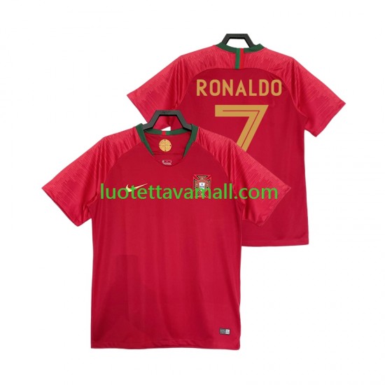Miehet Portugali Cristiano Ronaldo 7 Retro 2018 Lyhythihainen Fanipaita ,Koti