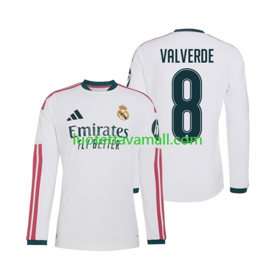 Miehet Real Madrid Federico Valverde 8 2026-2027 Pitkähihainen Fanipaita ,Koti