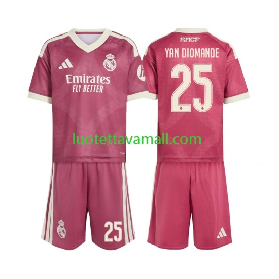 Lapset Real Madrid Yan Diomande 25 2026-2027 Lyhythihainen Fanipaita ,Kolmas