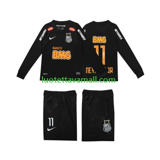 Lapset Santos NEYMAR JR 11 Retro Classic 2012 2013 Pitkähihainen Fanipaita ,Vieras