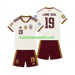 Lapset Espanja 2-star Lamine Yamal 19 2026-2027 Lyhythihainen Fanipaita ,Vieras